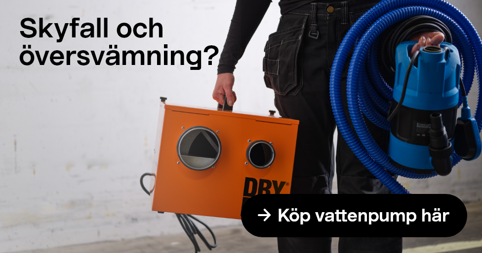 Skyfall, ösregn, störtflod idag igen?Köp vattenpump här