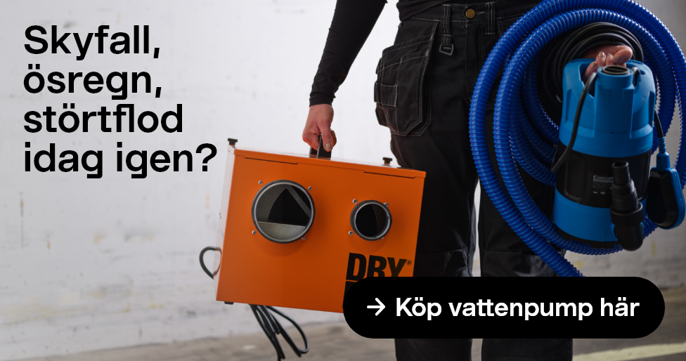 Skyfall, ösregn, störtflod idag igen?Köp vattenpump här