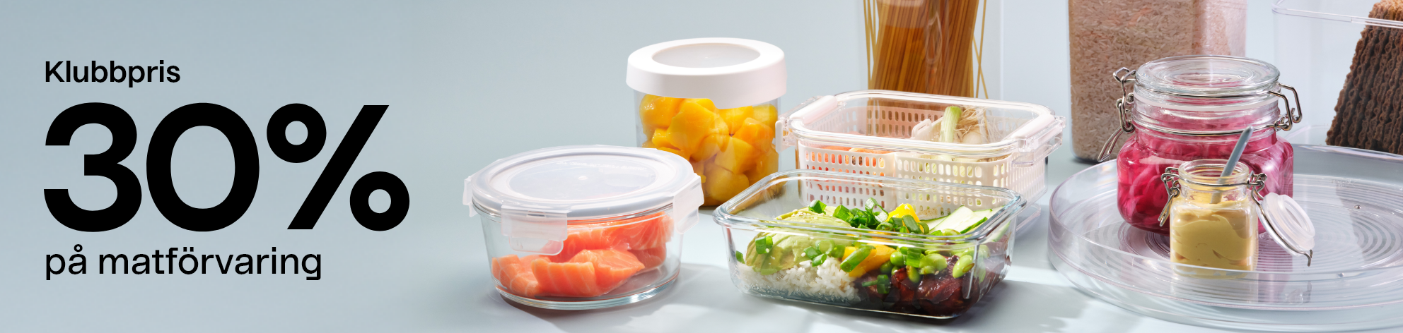 Klubbpris 30% på matförvaring.