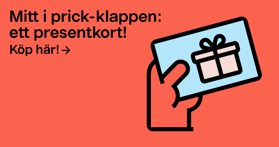  Köp presentkort här! Mitt i prick-klappen: ett presentkort!