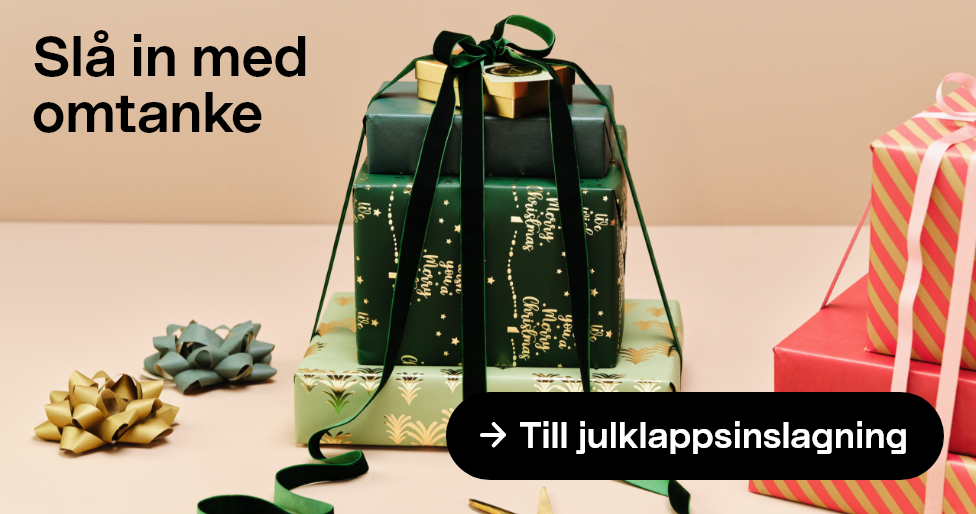  Till julklappspapper, band och kort Slå in med omtanke
