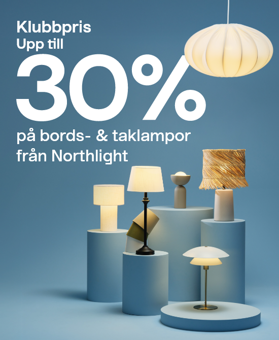 Klubbpris Upp till 30 % på bords- & taklampor från Northlight.  