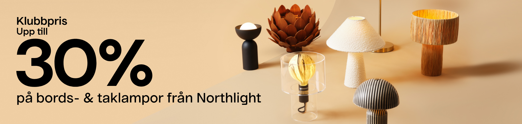 Klubbpris opptil -30 % på Northlight bordlamper. Finn lampen din her!