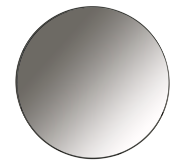 Stor rund spegel svart ram, 75 cm