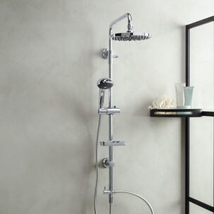 Suihkuhylly metallia, kulmamalli, musta