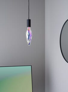 Regnbuefarget LED-pære E27, dimbar, ekstra varmhvit, 248 mm