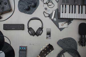 Trådlösa hörlurar med mikrofon, Sony h.ear on Wireless NC MDR-100ABN