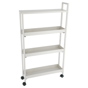 Smal trillevogn med 4 hylleplater