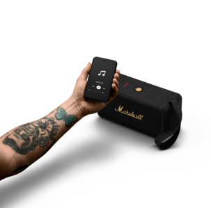 Marshall Middleton bärbar högtalare, svart/mässing