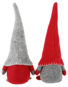 Tonttu kangasta punainen/harmaa 25 cm