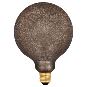 Dimbar globlampa LED E27 krakelerad 125 mm, grå