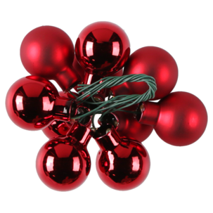 Mini julkulor på tråd glas 10-pack 2,5 cm