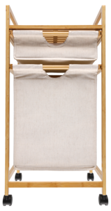 Skittentøykurv på hjul med hylle og 2 uttrekkbare kurver