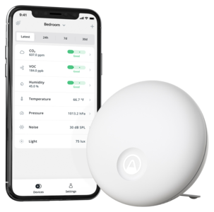 Airthings Wave Enhance luftkvalitetsmätare inomhus