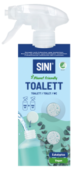 Sini toalettrengjøring sprayflaske og 2 tabs, startsett