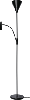 Northlight Vide golvlampa uplight med läslampa, svart