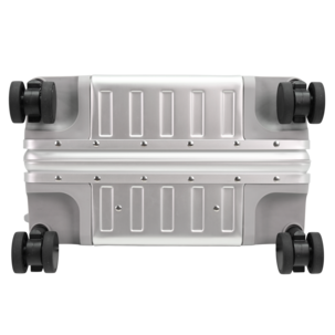 Koffert med 8 hjul, aluminium, grå, 56x38x22 cm