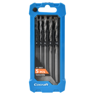 Cocraft betongborsett, 4, 5, 6, 8 og 10 mm, 5-pakning