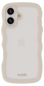 Holdit Wavy Case mobildeksel til iPhone 16, gjennomsiktig