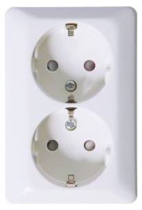 Elko RS Schuko utanpåliggande vägguttag 2 portar Nordic Renvit