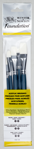 Winsor & Newton pensler, akryl, 6-pack