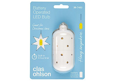 Batteridrevet LED-lys til adventsstjerne