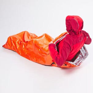 Varmeisolerende sovepose rød/sølv 90x210 cm