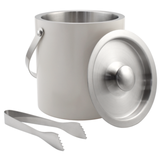 Ishink med lock och tång, rostfritt stål 2,5 liter