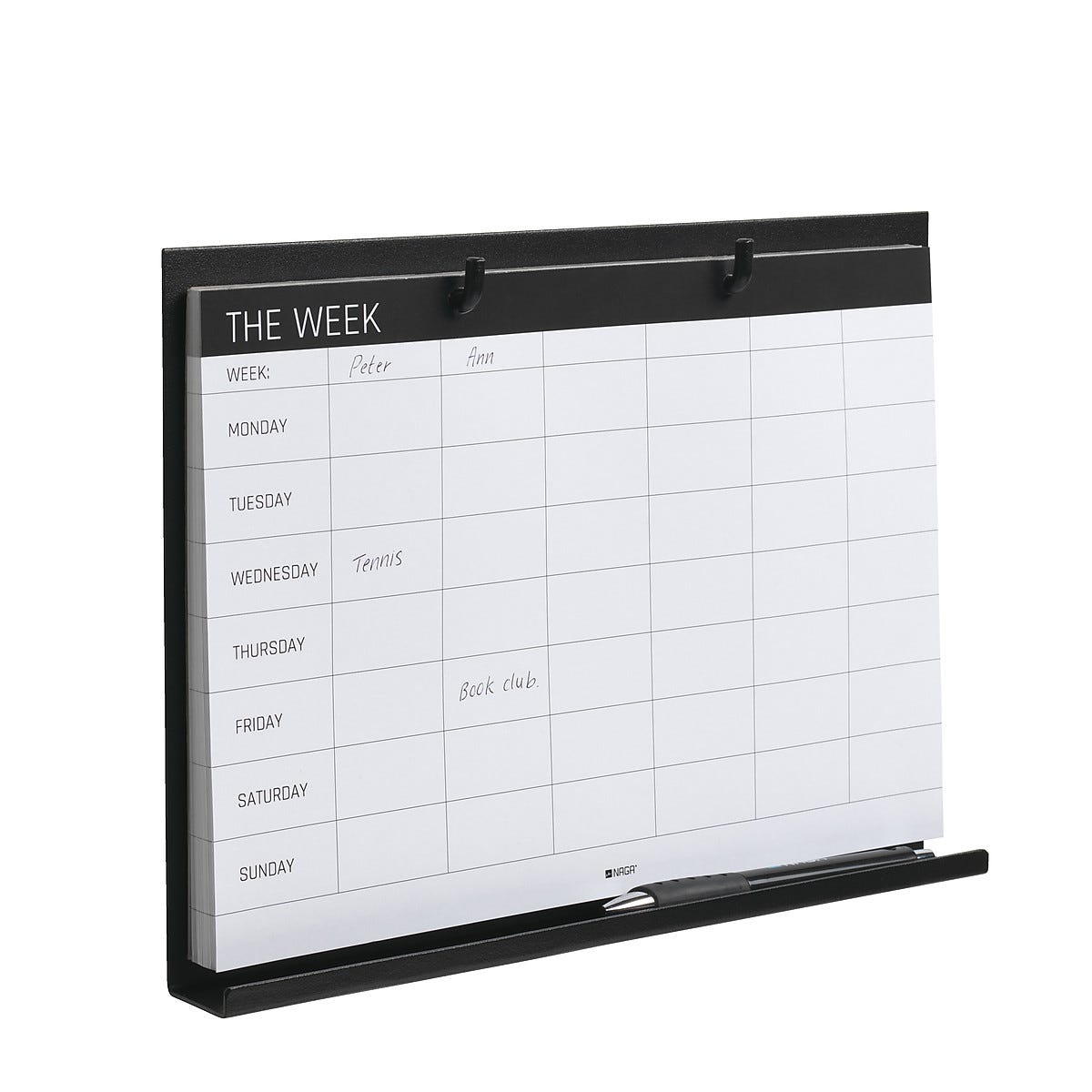 Naga ukeplanlegger med metallholder | Clas Ohlson Ukekalender 20192020, blå | Clas Ohlson