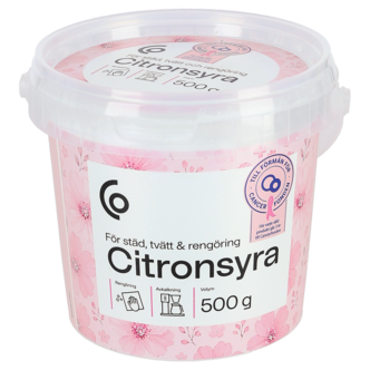 Citronsyra för städ, tvätt och rengöring, 500 gram