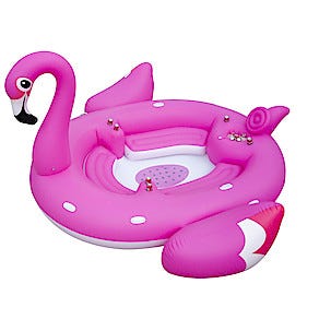 Mega Flamingo, oppblåsbar flåte, 3,7 x 3,7 meter