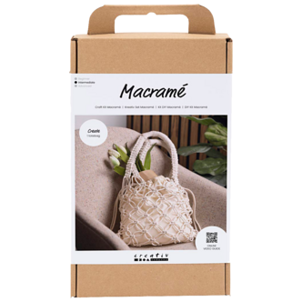 Creativ Company DIY-kit Makramé väska vit, från 12 år