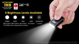 Nitecore oppladbar LED-lommelykt, USB-C, 500 lm