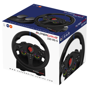 Superdrive 220 RS-5 gamingratt og pedaler, PS5 datamaskin