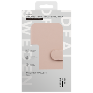Ideal of Sweden Magnet Wallet+ for iPhone 18 Pro Max / iPhone 17 Pro Max, rosa