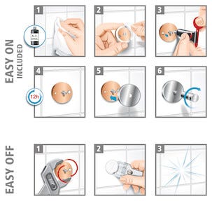 Tesa Smooz badrockskrok självhäftande, förkromad metall