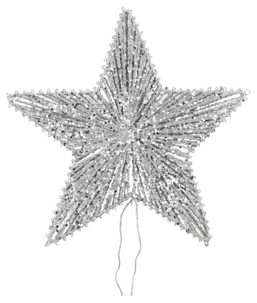Toppstjerne til juletre, sølv 26 cm