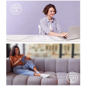 SiGN USB-C till USB-C-kabel 100W, vit