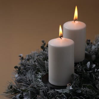 Ljushållare blockljus metall, svart 106 mm