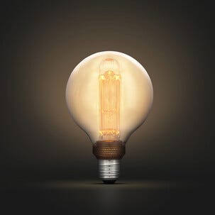 Lämpimänvalkoinen LED-lamppu E27 1 W Amber, 95 mm