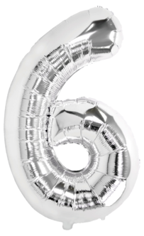 Stor sifferballong silver 82 cm, 0-9, 1-pack