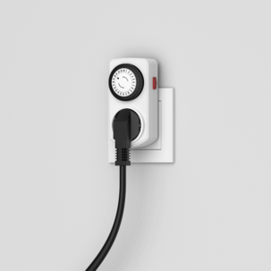 Timer eluttag inomhus mini vit, 100 x 52 mm.