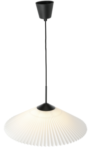 Northlight Ines plissert taklampe hvit, 45 cm