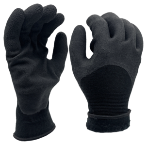 Arbetshandskar latex fleecefodrade, svarta