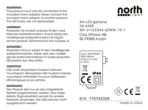 Jatkettava havuköynnös LED Northlight, 5 m