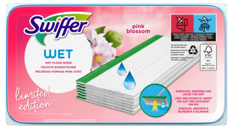 Swiffer Sweeper Wet fuktiga golvdukar rosa, 24-pack