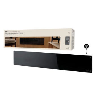 Mill Glass Smart WiFi element Gen. 4, svart, 1050 W