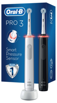 Oral-B PRO3 3900N elektrisk tannbørste, 2-pakning