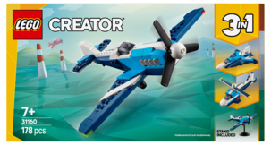 LEGO Creator 3-in-1 Ilma-alus Kilpalentokone 31160, yli 7-vuotiaille