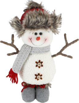Snømannen Stefan, julefigur i tøy, 30 cm